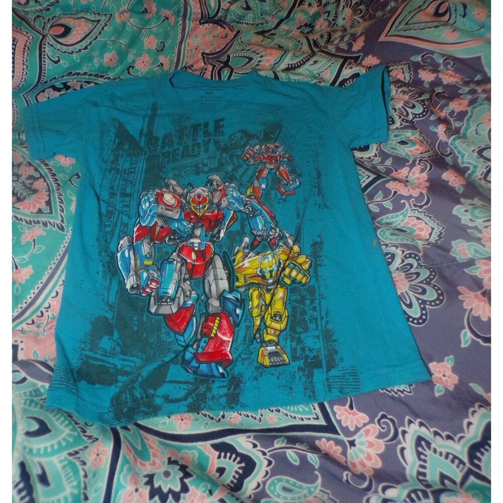 Bioworld Size 4 Battle Ready Transformers Tshirt Blue